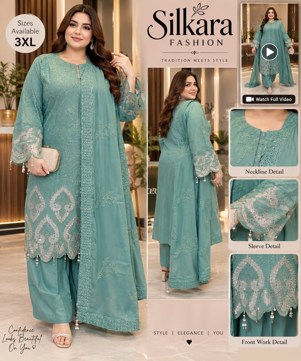 Hand-Embellished 3-Piece Festive Suit