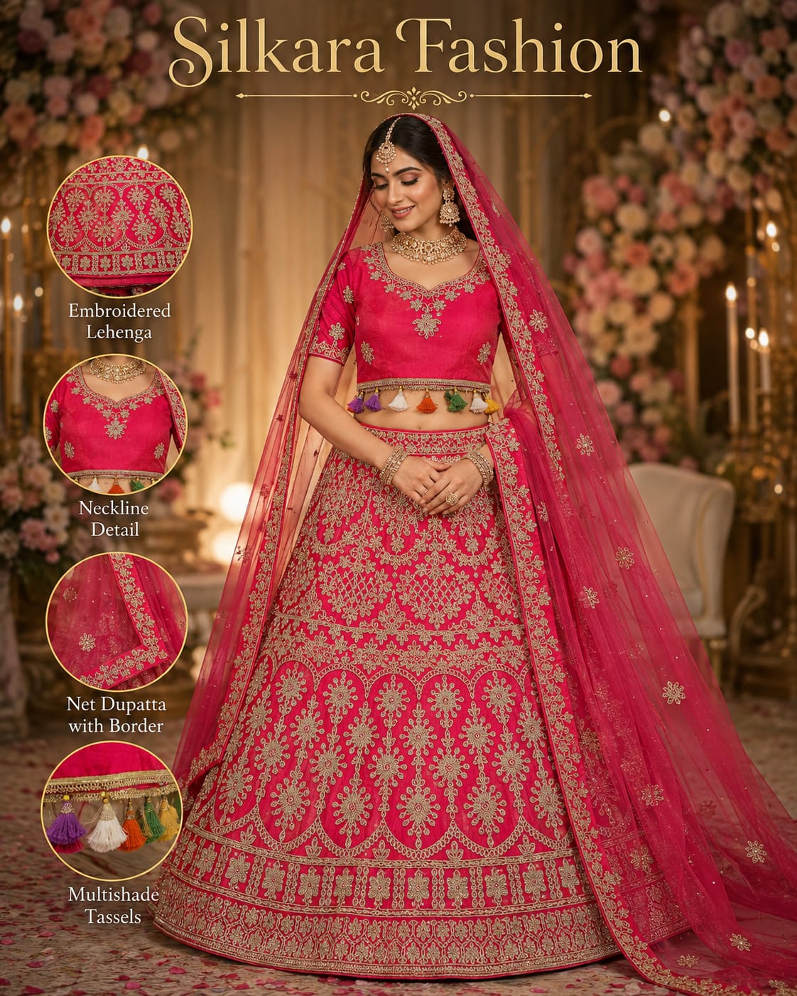 Shocking Pink Royal Bridal Lehenga
