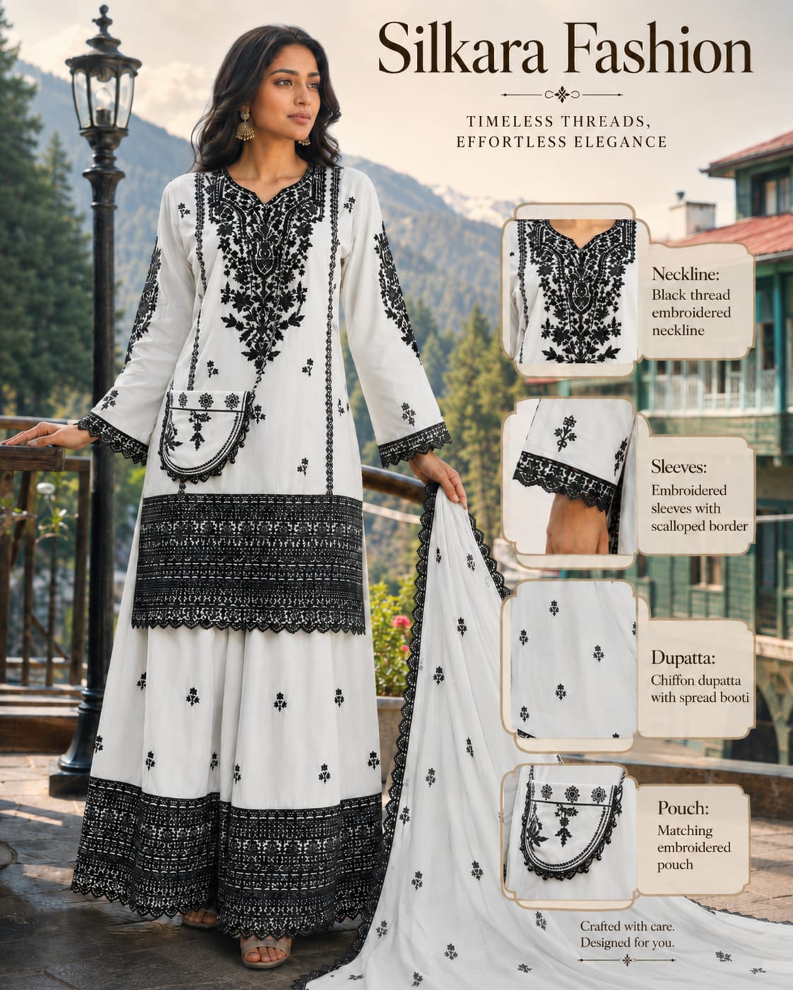 Sitara Sequinned Cotton Silk 3-Piece Suit