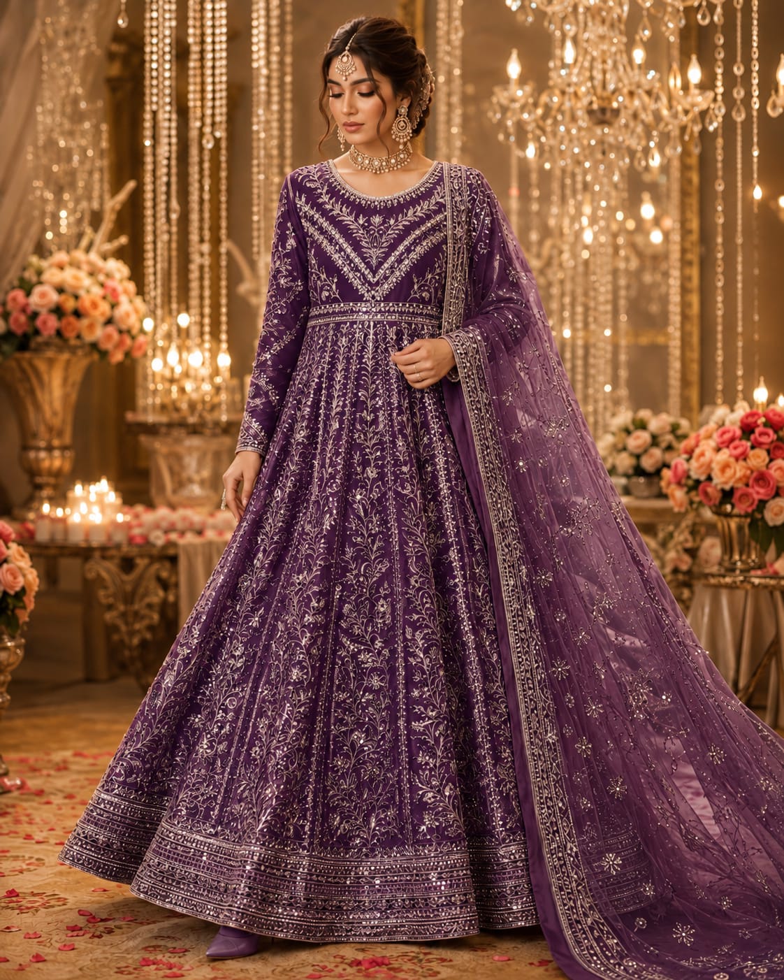 Couture Flared Bridal Reception Frock