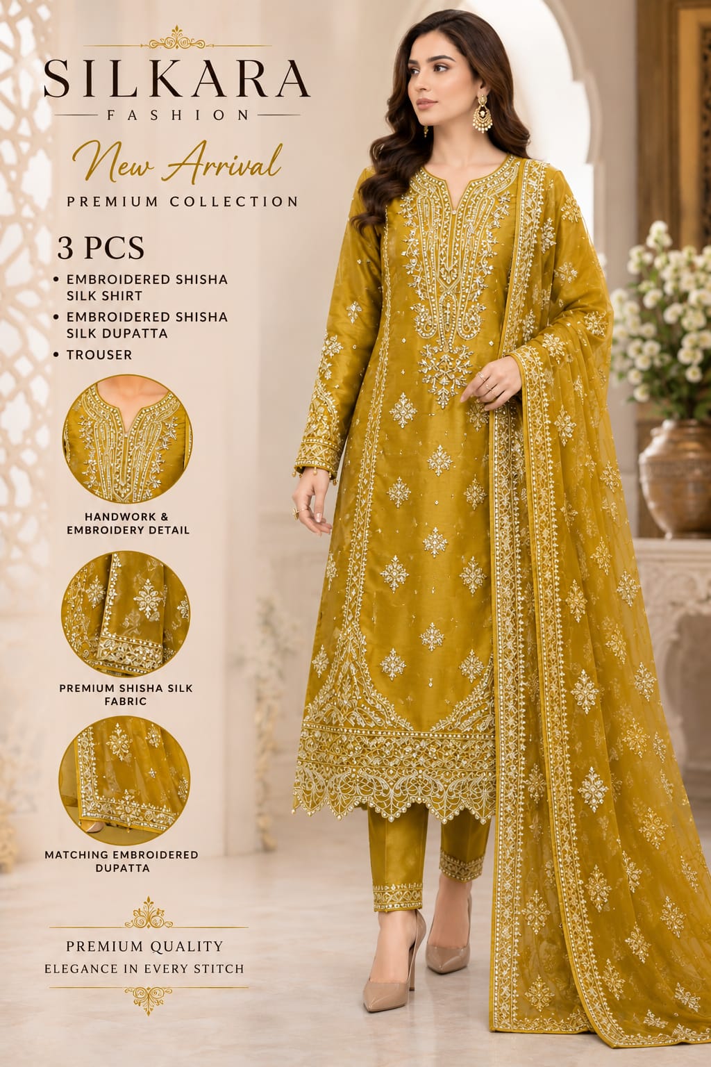 Embellished Shisha Silk Occasion Suit