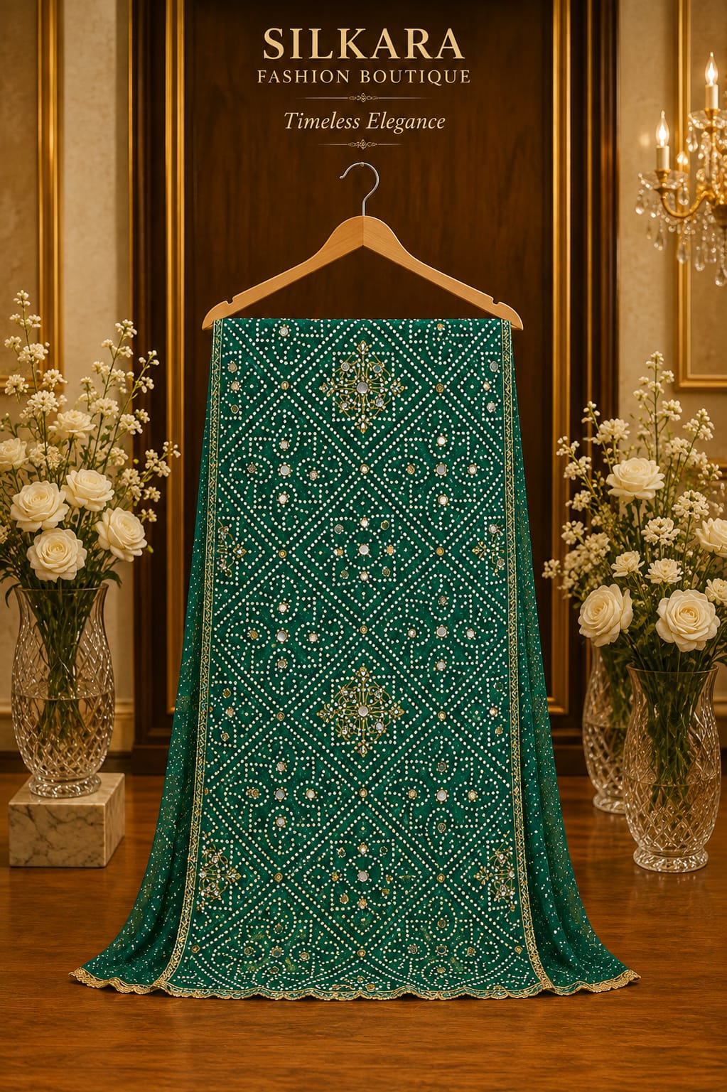 شال شونري تراثي فاخر لمناسبات الحناء والزفاف (الصورة 3)