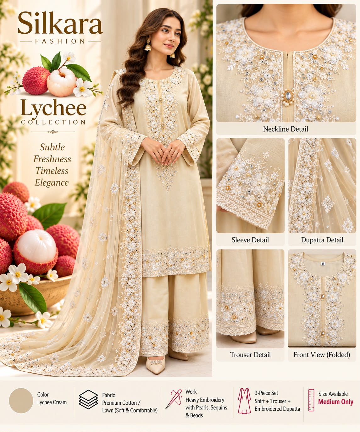 ✨ Elegant Embroidered 3-Piece Shisha Cotton silk suit (photo 2)