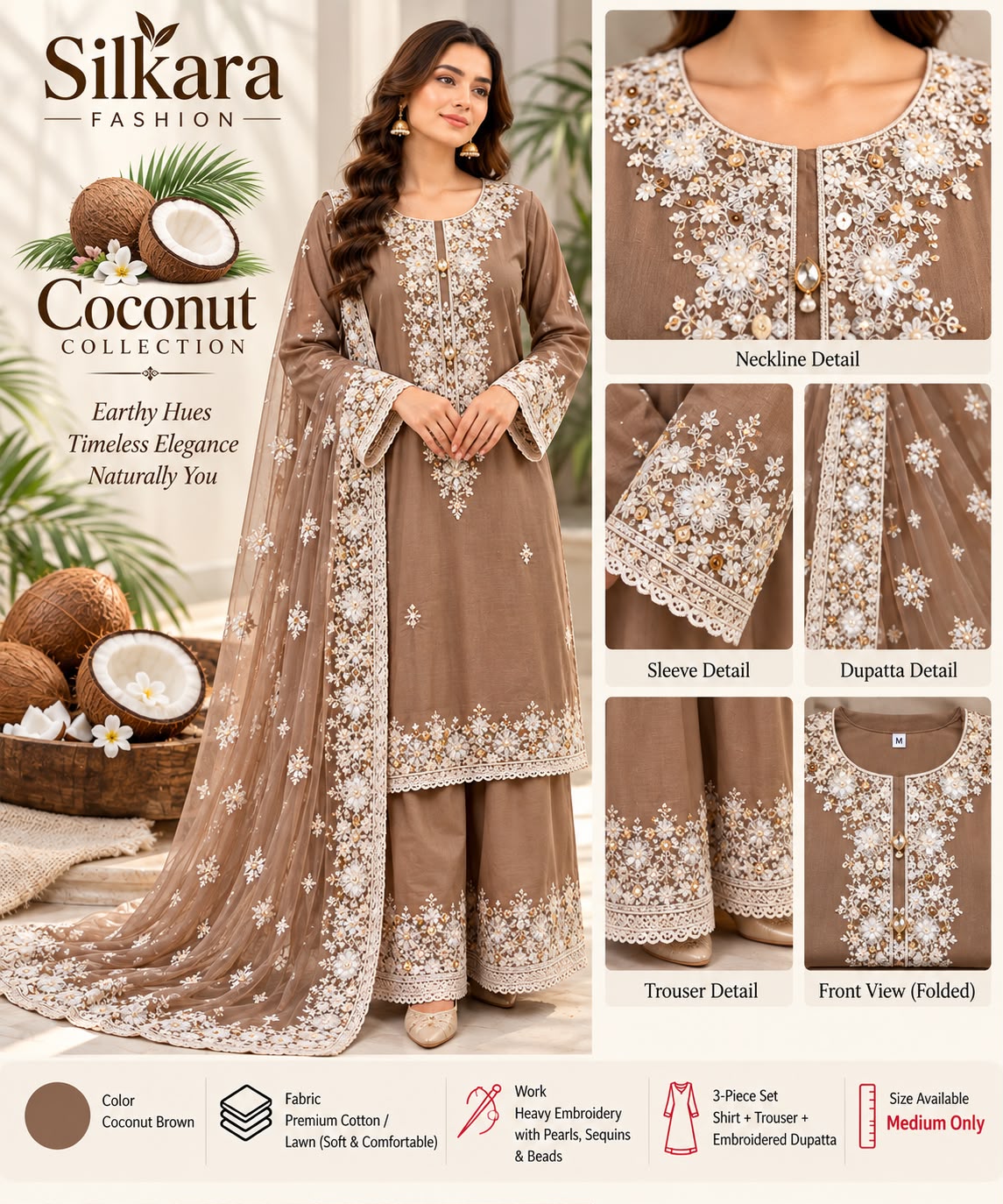 ✨ Elegant Embroidered 3-Piece Shisha Cotton silk suit (photo 4)